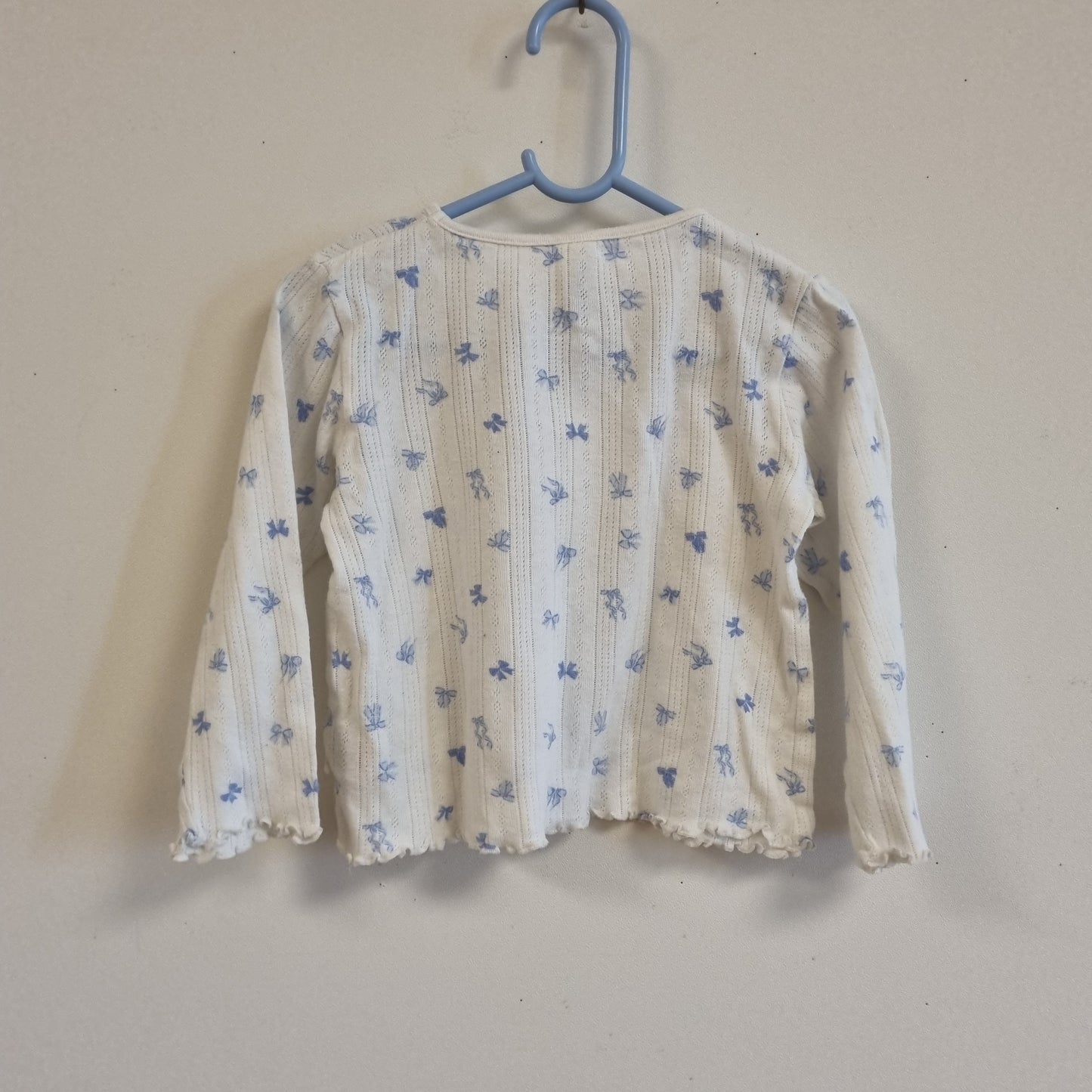 Hvitt sett med blå sløyfer / Lindex - 98/104