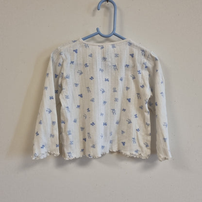 Hvitt sett med blå sløyfer / Lindex - 98/104