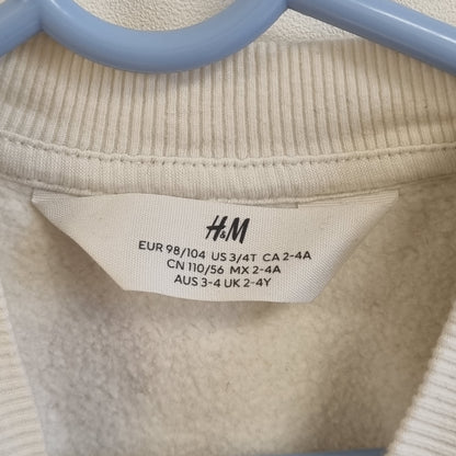 Hvit genser med hjerter / H&M - 98/104