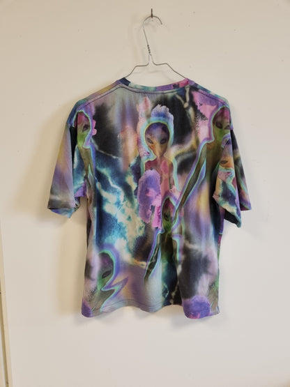 Fargerik t-skjorte med aliens / Junkyard - XS
