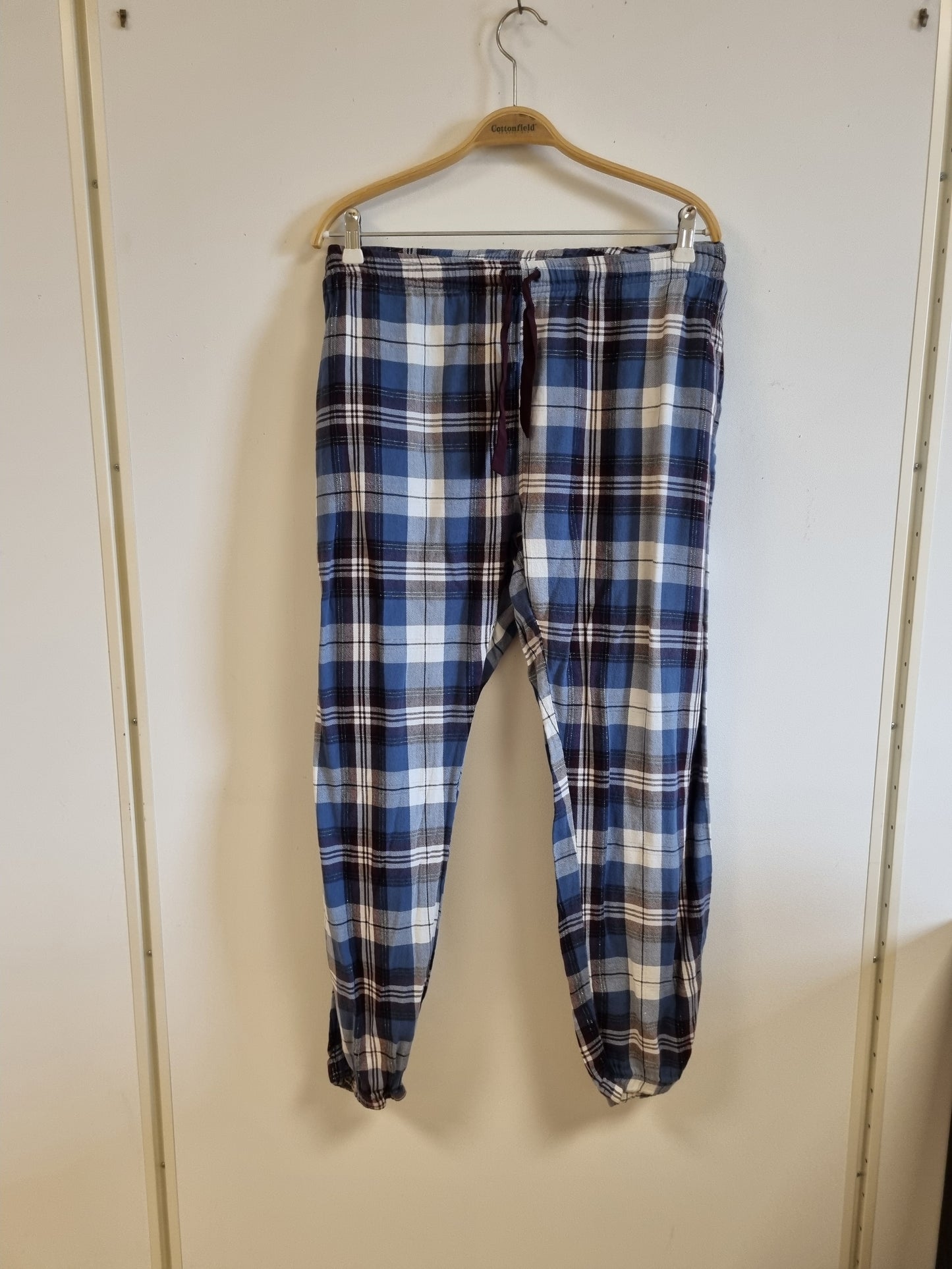 Rutete pysjamasbukse / 100% bomull - XL