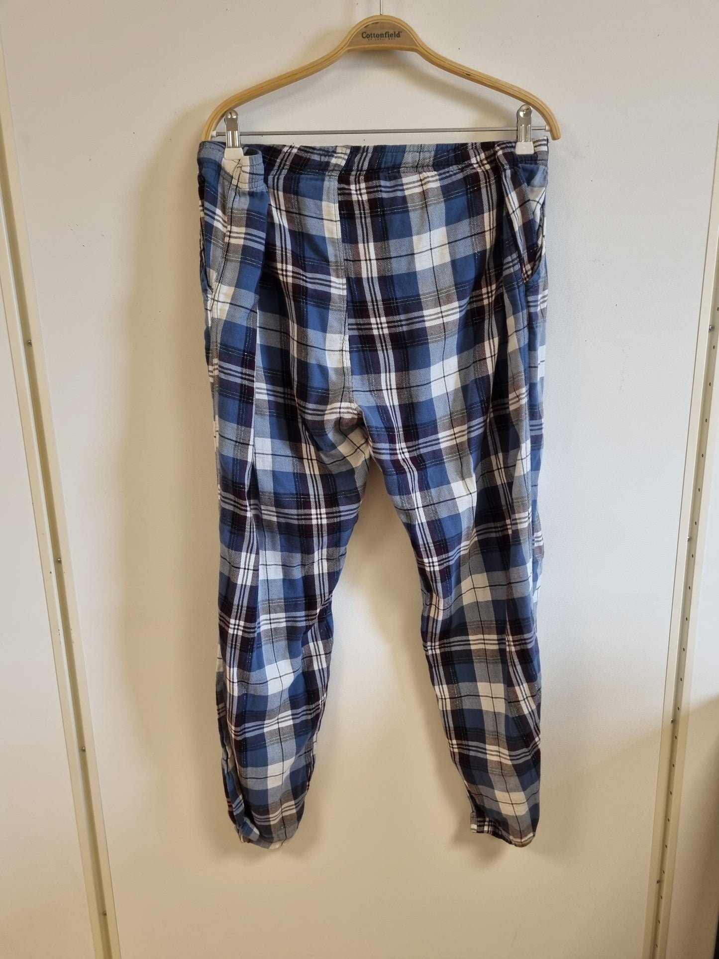 Rutete pysjamasbukse / 100% bomull - XL