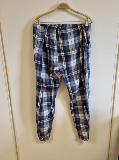 Rutete pysjamasbukse / 100% bomull - XL