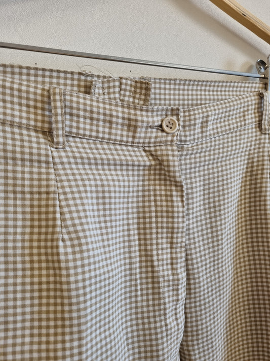 Beige rutete vintagebukse / Classic Woman - 46