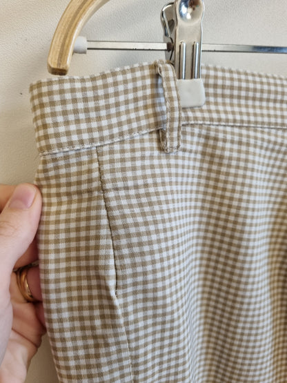 Beige rutete vintagebukse / Classic Woman - 46