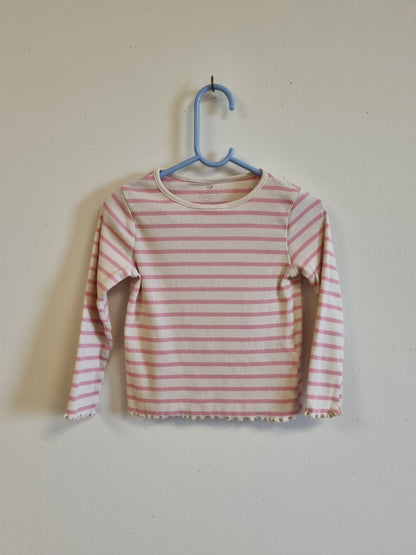 Rosa stripet trøye - 98