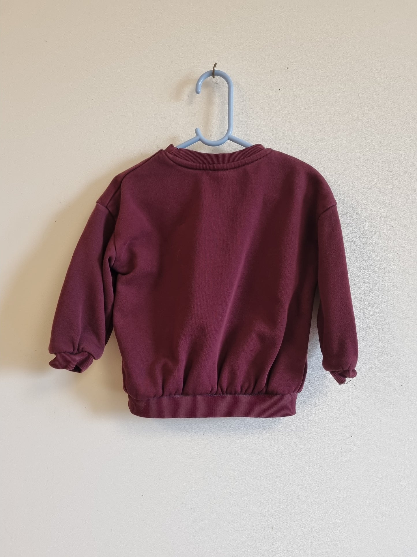 Burgunder genser med hunder / H&M - 98