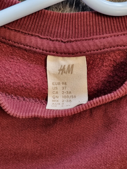 Burgunder genser med hunder / H&M - 98