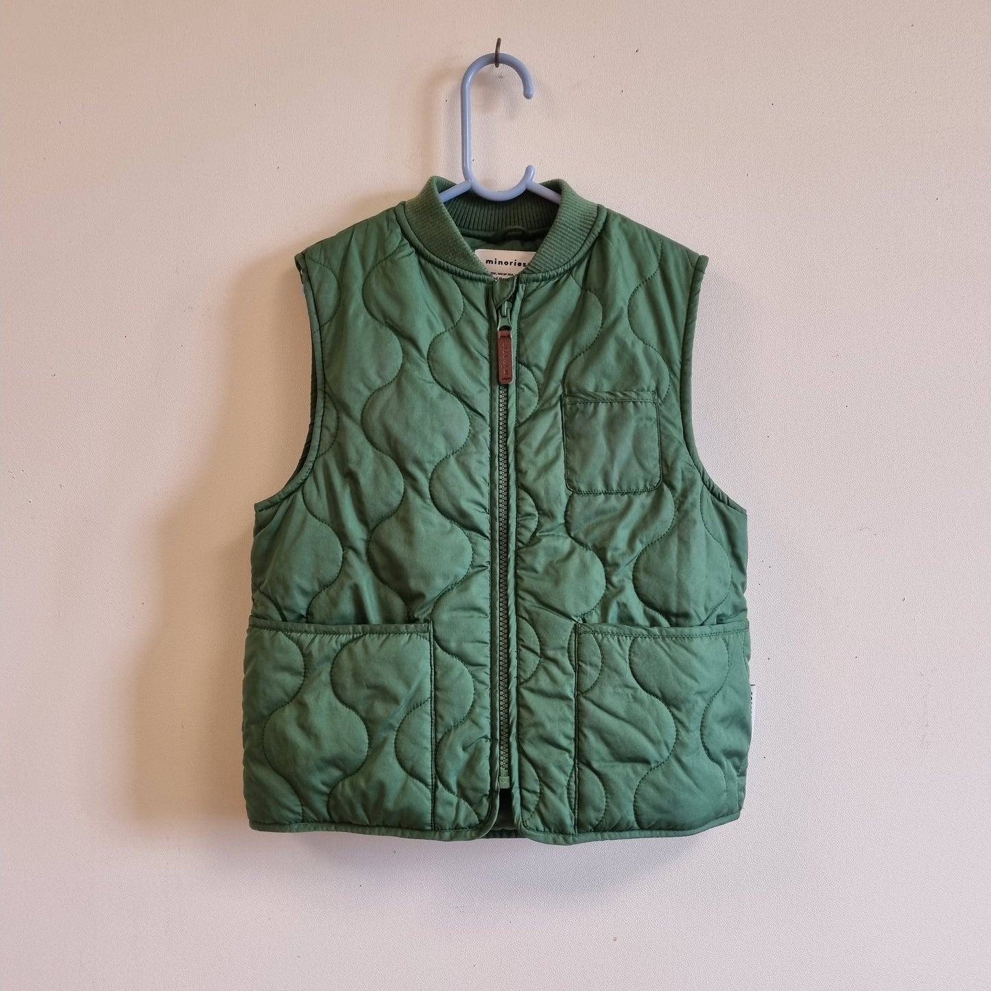 Grønn vattert vest / Minories - 98/104