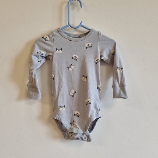 Blå body med dyreansikter / Lindex - 74