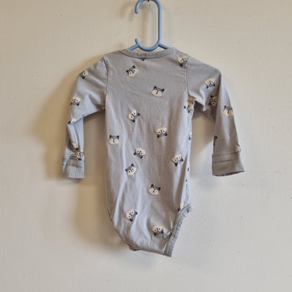Blå body med dyreansikter / Lindex - 74