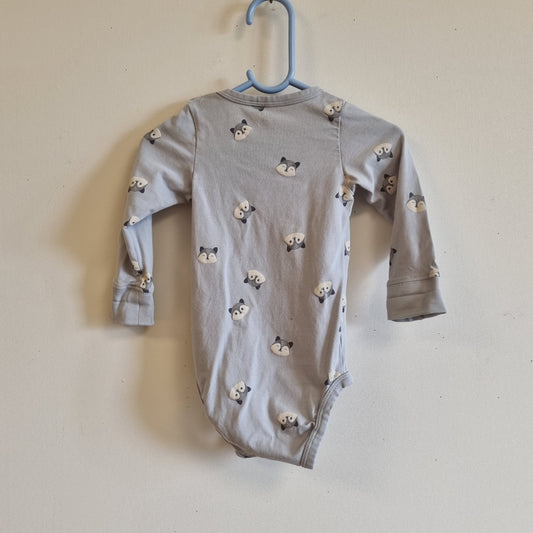 Blå body med dyreansikter / Lindex - 74