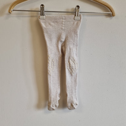 Beige antiskli-strømpebukse - 62/68