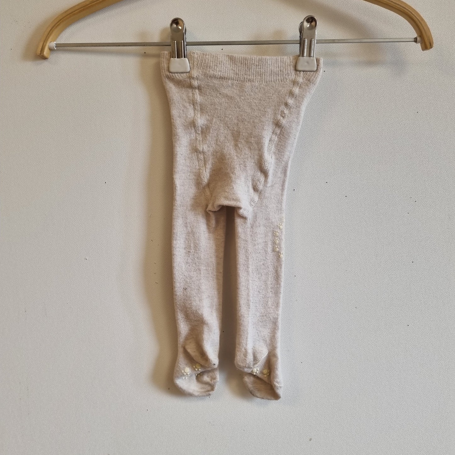 Beige antiskli-strømpebukse - 62/68