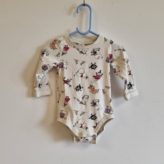 Kremhvit body med Mummimovtiv / Moomin - 74