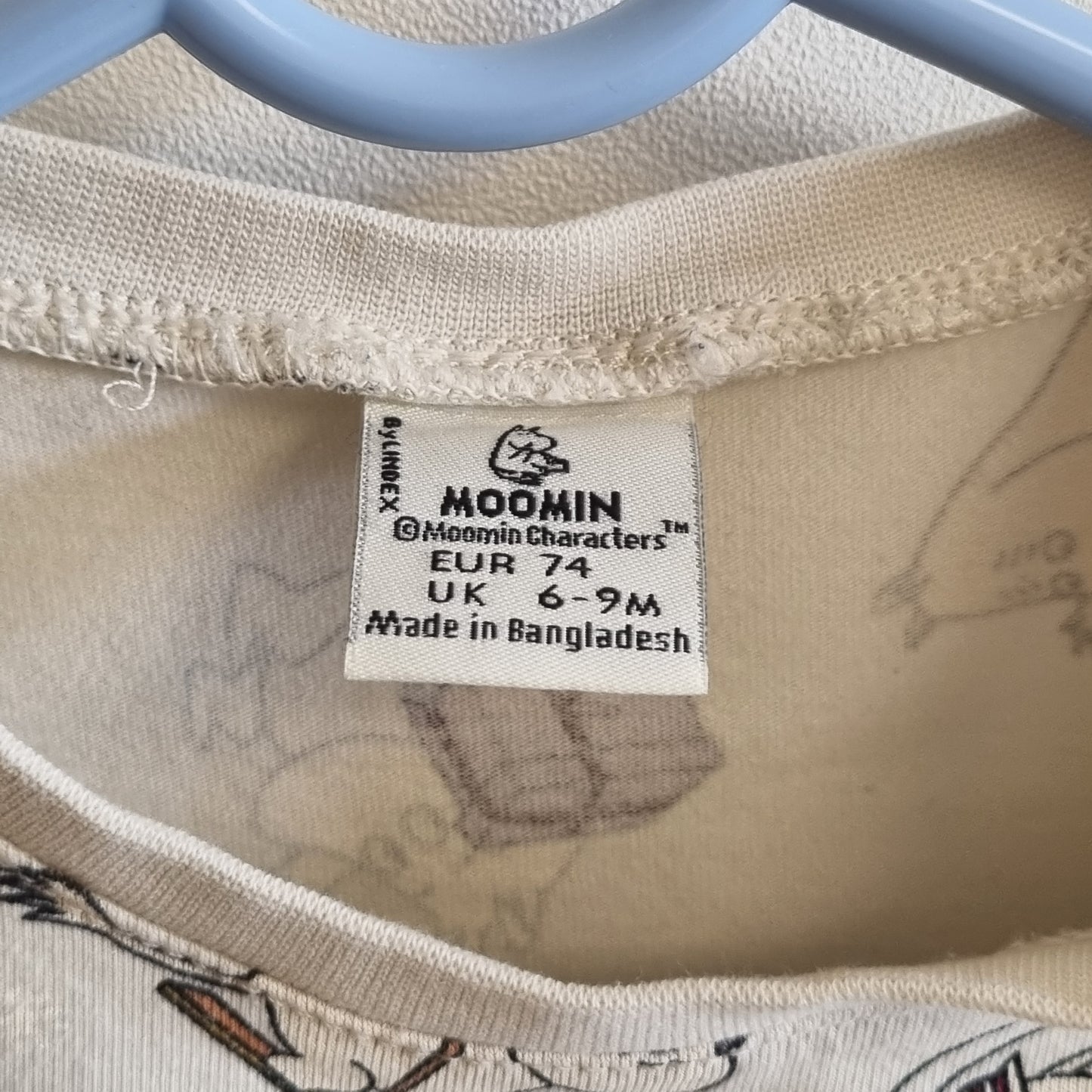 Kremhvit body med Mummimovtiv / Moomin - 74
