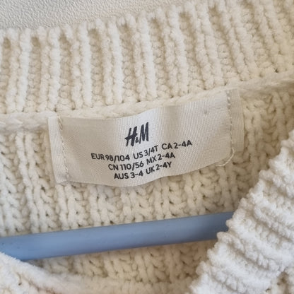Kremhvit myk strikkegenser - 98/104