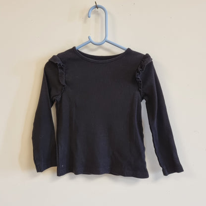Svart trøye med volanger / H&M - 98/104