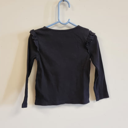 Svart trøye med volanger / H&M - 98/104