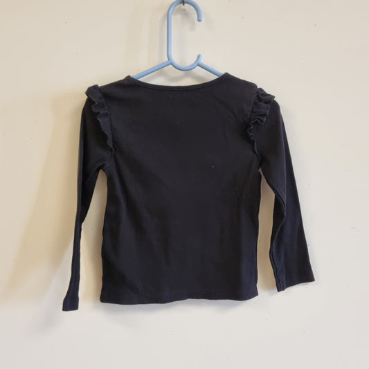 Svart trøye med volanger / H&M - 98/104