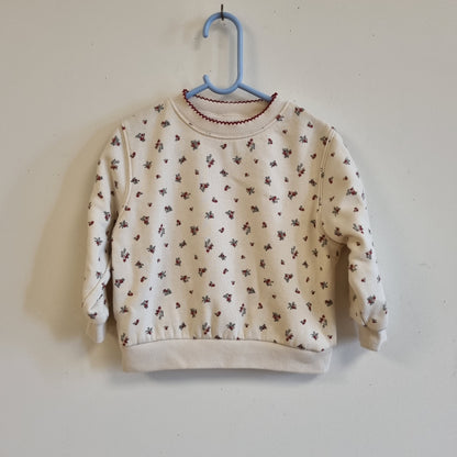 Kremhvit genser med blomster / H&M - 98/104
