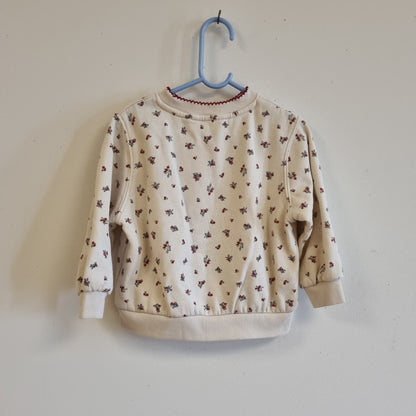 Kremhvit genser med blomster / H&M - 98/104