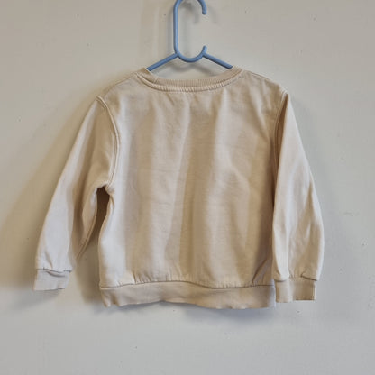 Kremhvit genser med jordbær / H&M - 98/104