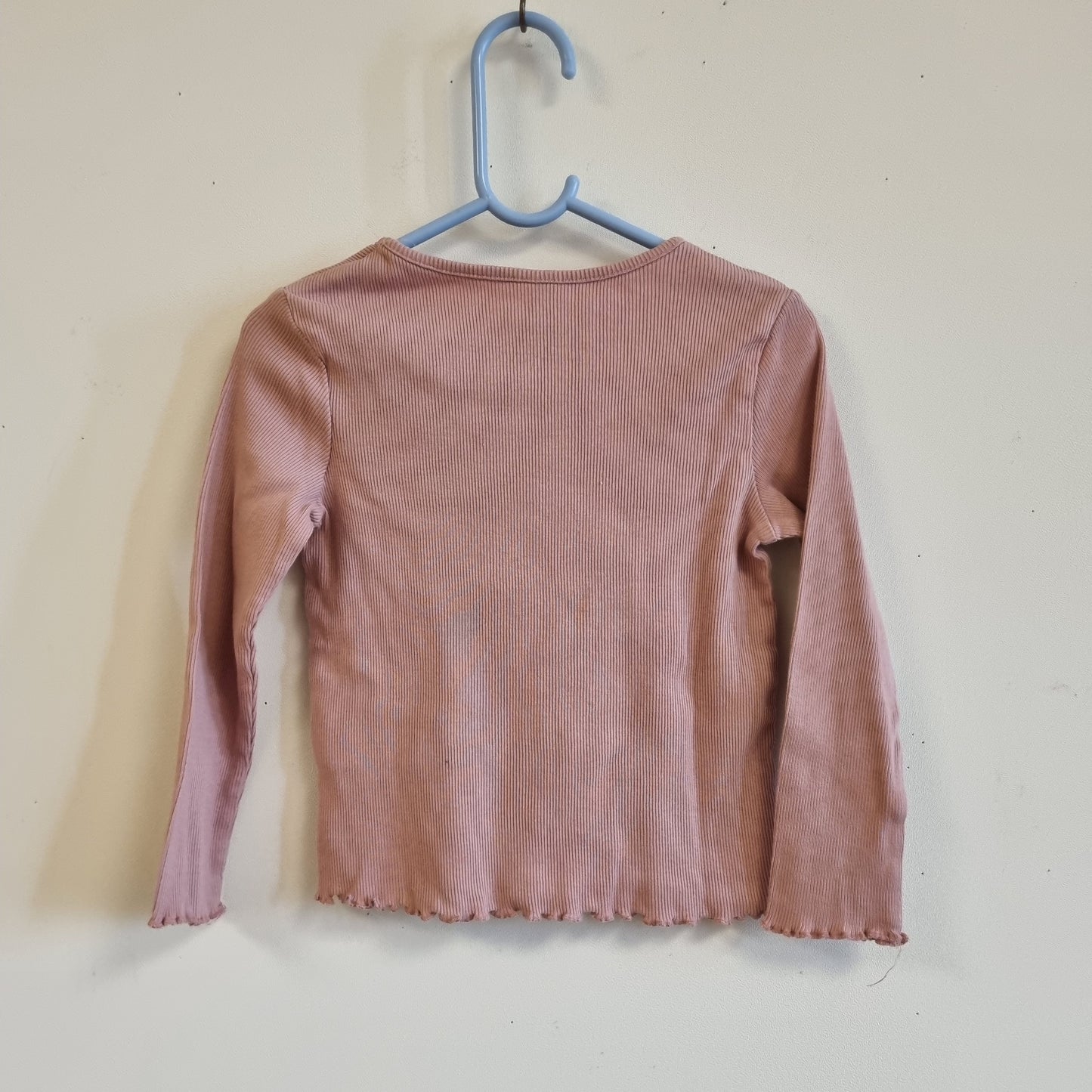Rosa ribbet trøye/ H&M - 98/104