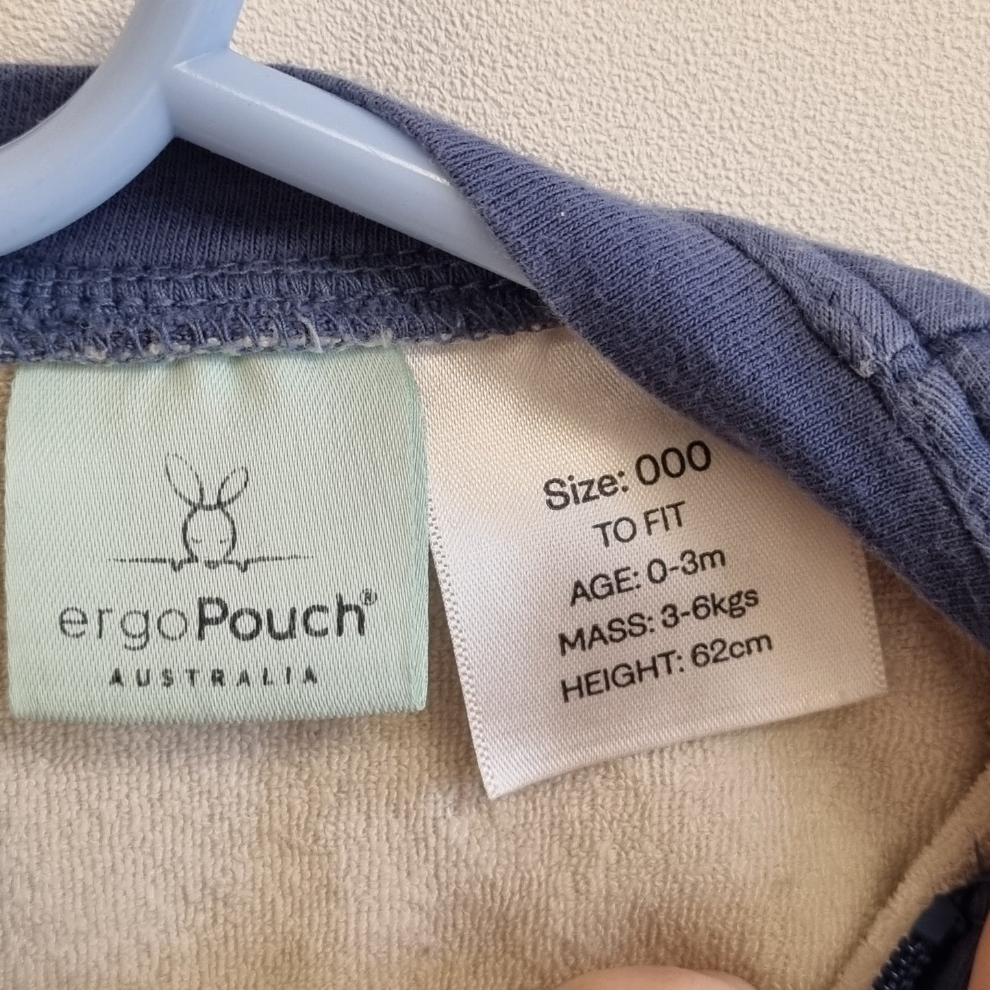 Blå babysovepose / Ergopouch - 0–3 mnd