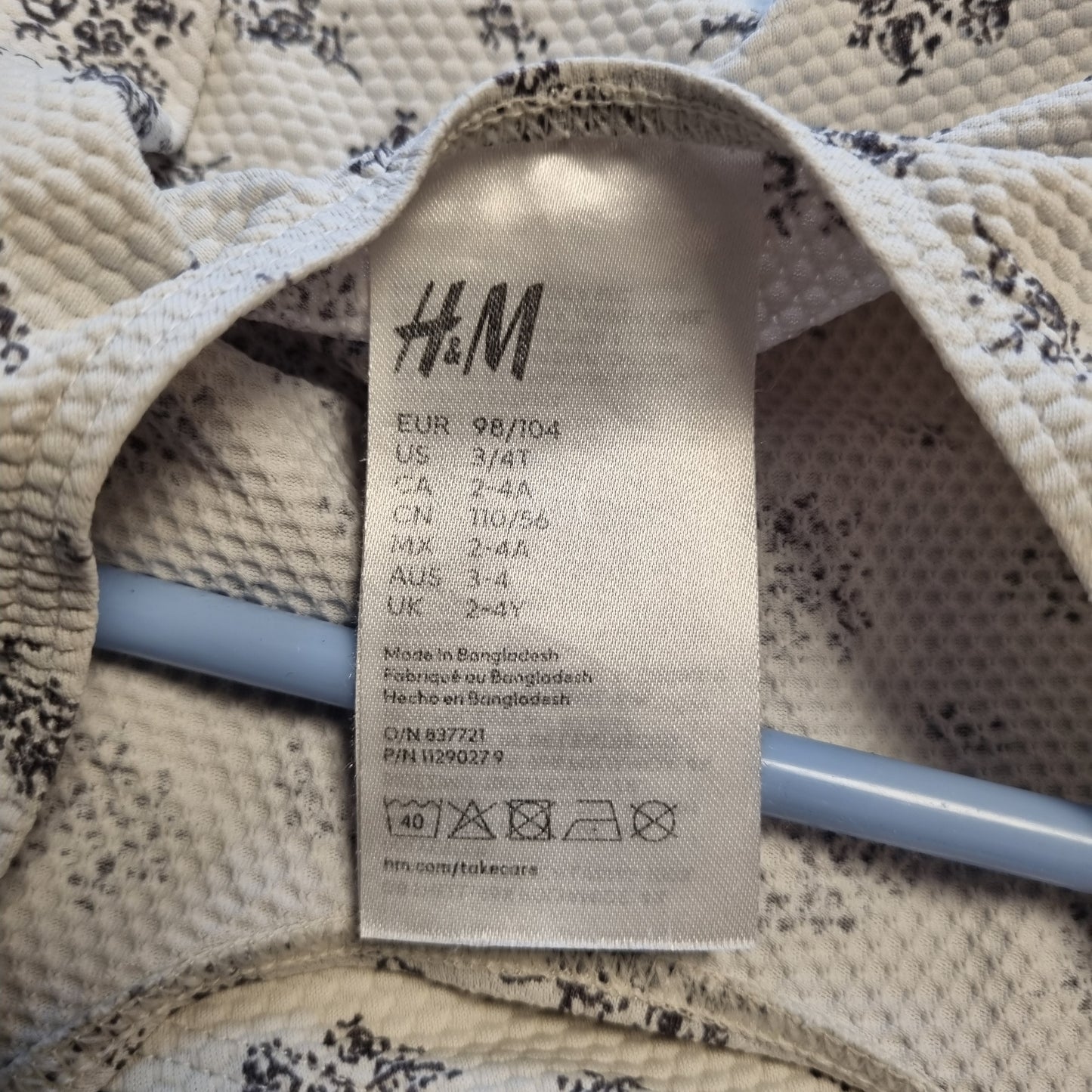 Hvit blomstret badedrakt / H&M - 98/104