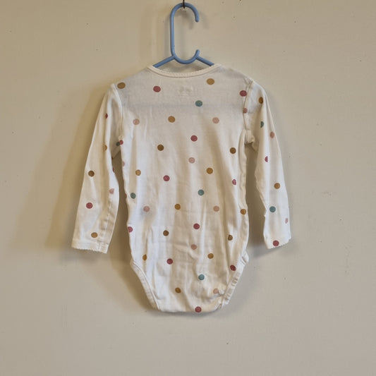 Hvit body med prikker / H&M - 98