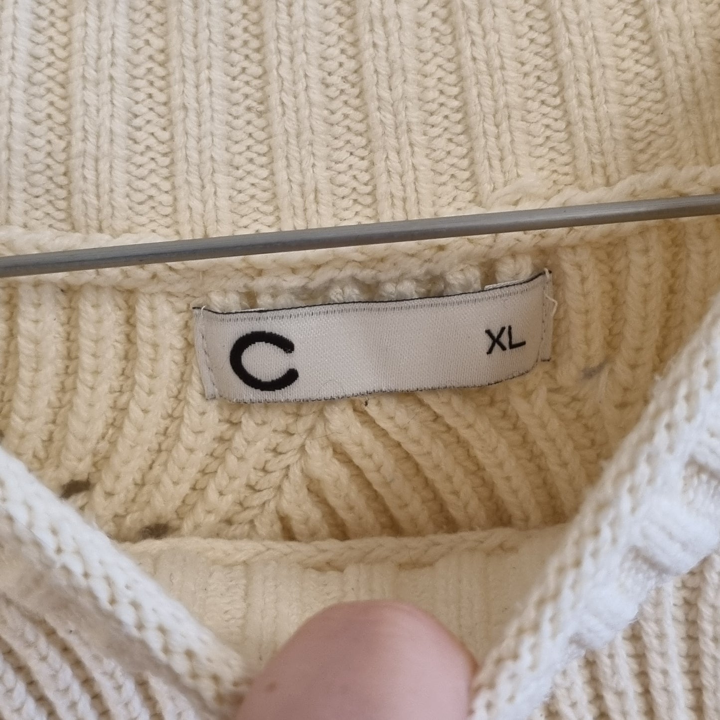 Kremhvit strikkegenser / Cubus - XL