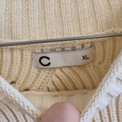 Kremhvit strikkegenser / Cubus - XL
