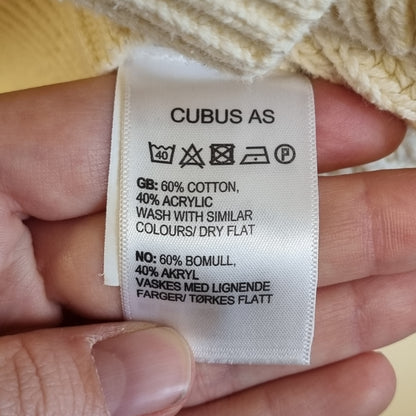 Kremhvit strikkegenser / Cubus - XL