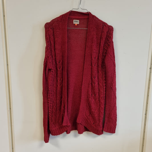 Rød strikket cardigan / ONLY Blue Behaviour - S
