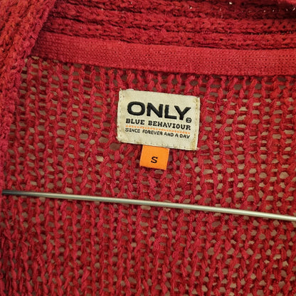 Rød strikket cardigan / ONLY Blue Behaviour - S