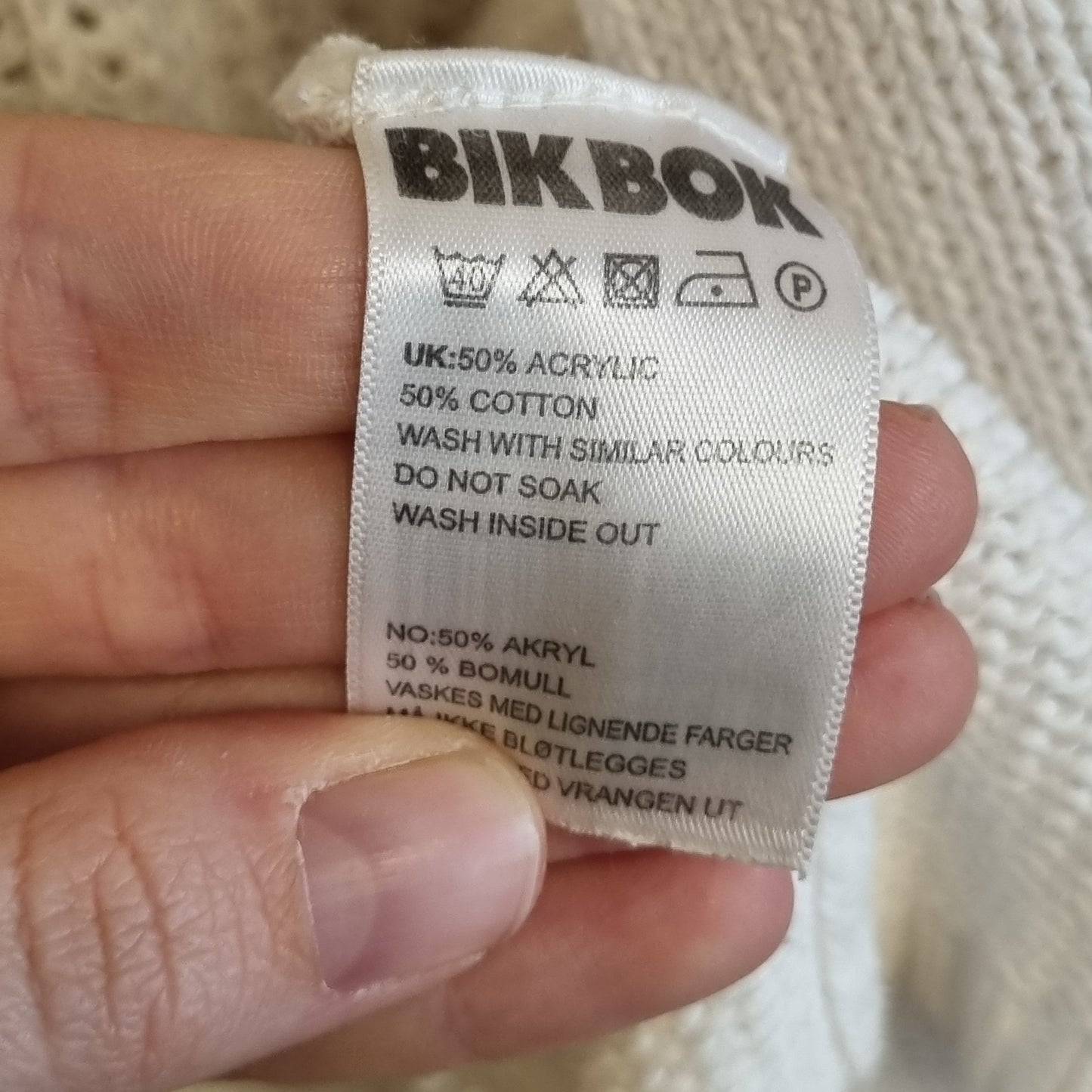Hvit åpen cardigan / Bik Bok - S