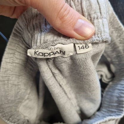 Grå joggebukse med vide ben - 146