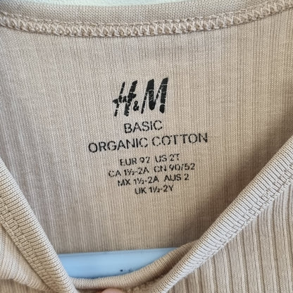 Beige ribbet body / H&M - 92
