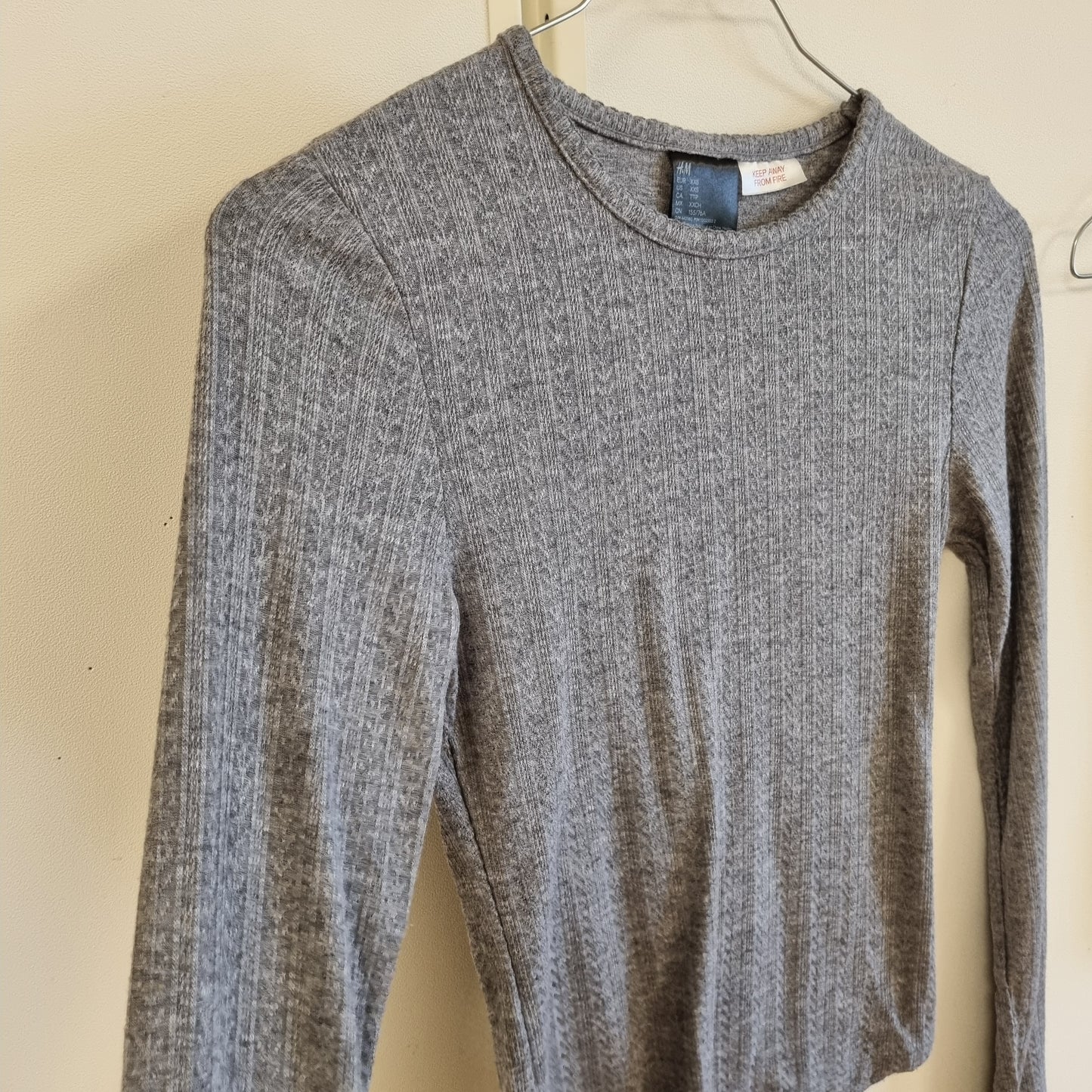 Grått ribbet loungesett / H&M - XXS