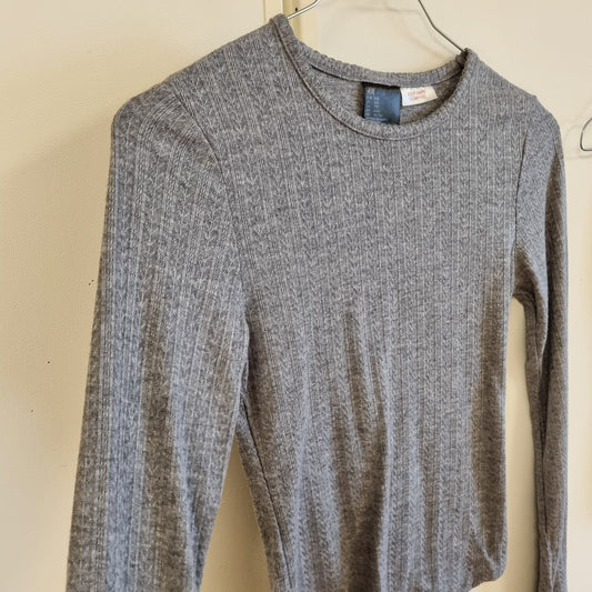 Grått ribbet loungesett / H&M - XXS