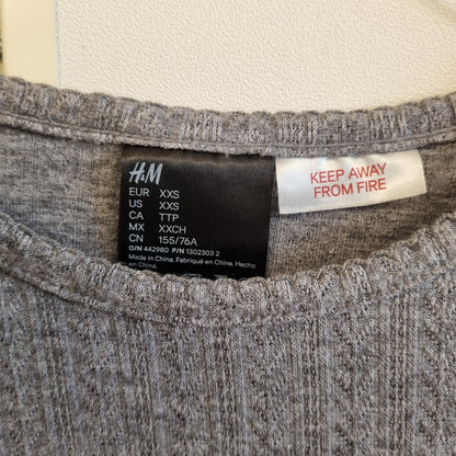 Grått ribbet loungesett / H&M - XXS