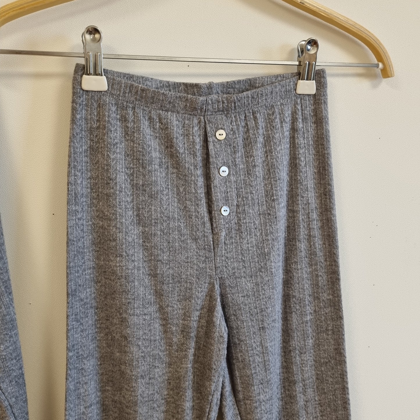 Grått ribbet loungesett / H&M - XXS