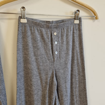 Grått ribbet loungesett / H&M - XXS