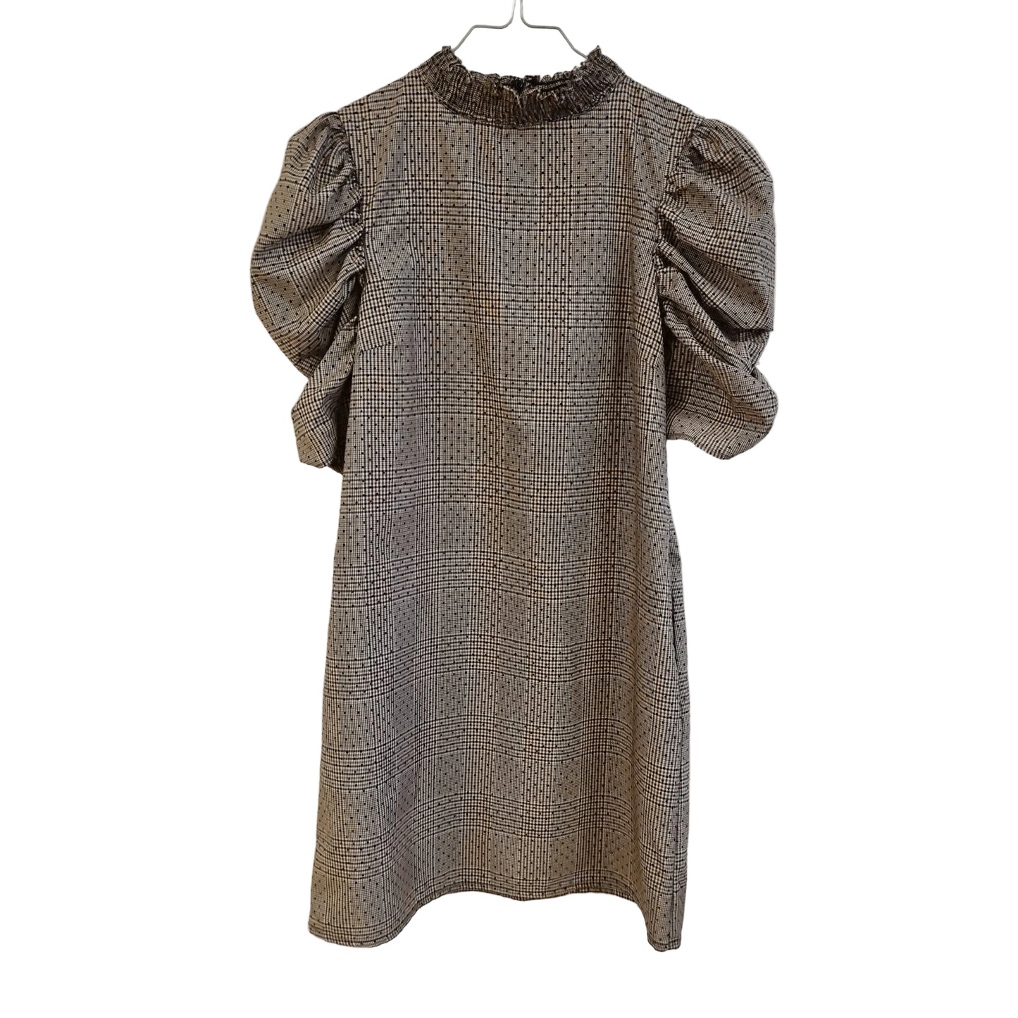 Rutete kjole med puffermer / Zara - XS