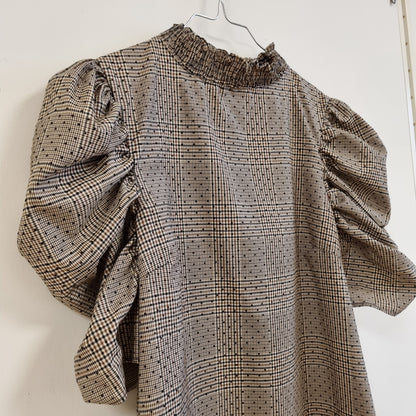 Rutete kjole med puffermer / Zara - XS
