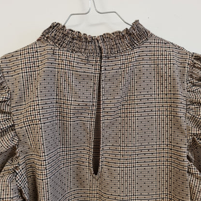 Rutete kjole med puffermer / Zara - XS