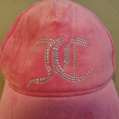 Juicy Couture / Rosa velourcaps med strasslogo
