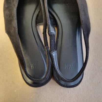 Svarte slingback-sko med sløyfe - 37