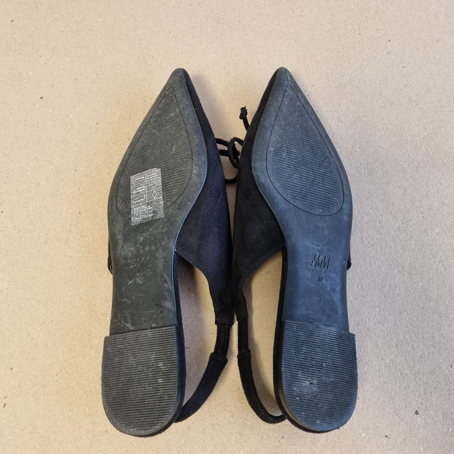 Svarte slingback-sko med sløyfe - 37